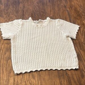 GAP Women's Cream Knit Short Sleeve Tee